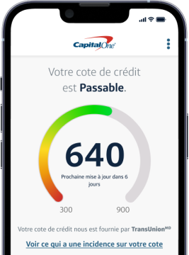 Application mobile affichant une cote de crédit dans Guide Crédit.